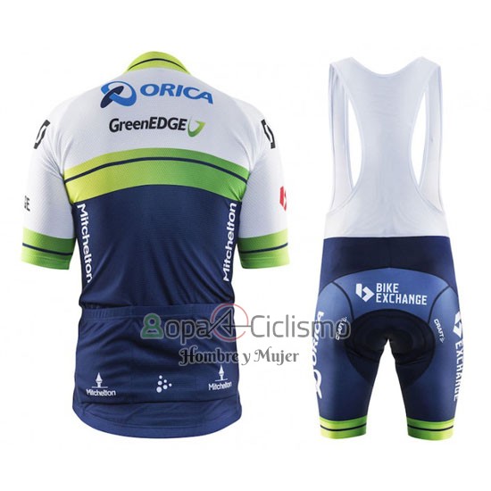 Orica Verdeedge Ropa Ciclismo Culotte Corto 2016 Mangas Cortas Blanco y Azul